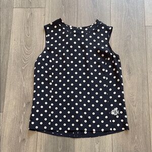 VINTAGE Christian Dior Boutique Silk Polka Dot Sleeveless Blouse Size M